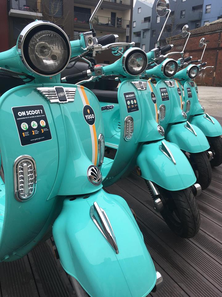 yugo des scooters électriques en libre service à bordeaux