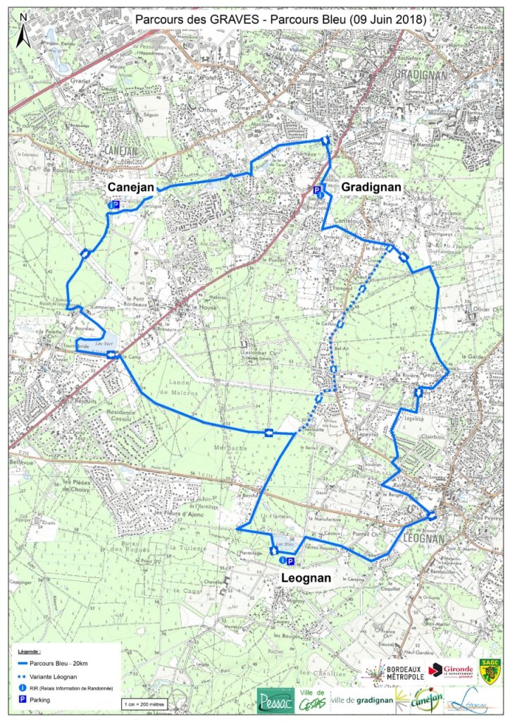 Une belle balade de km à vélo ou à pied sur le parcours des graves au départ de Gradignan