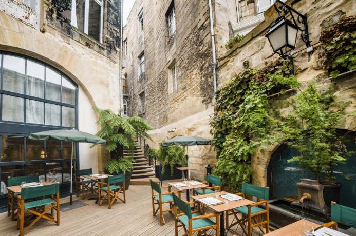 Tables Vatel patio terrasse secrète Bordeaux