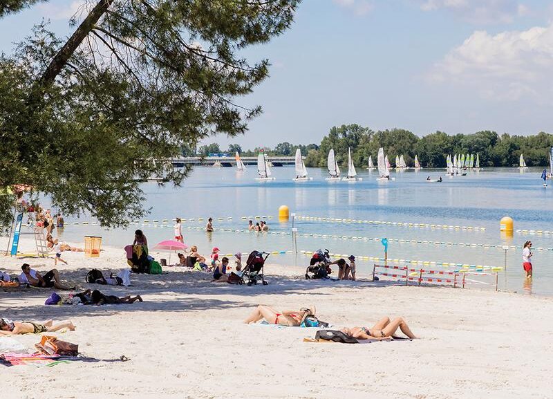 Plage Bordeaux lac canicule 