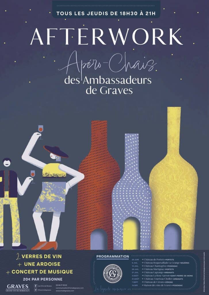 afterwork Apéro-Chais des château Ambassadeurs de Graves près de bordeaux