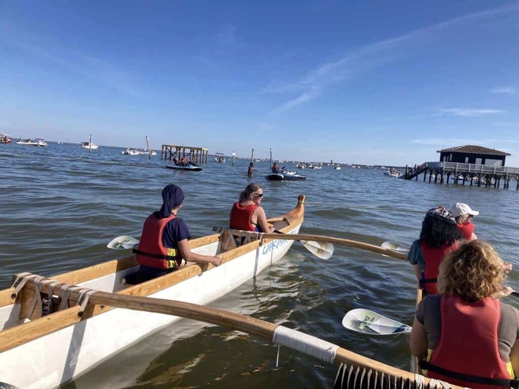 Kayake et pirogue sur le Bassin d'Arcachon