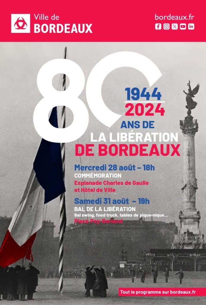 Apéro offert par la mairie 😍 pique-nique, Bal Populaire spécial années 50, venez fêter samedi les 80 ans de la libération de Bordeaux