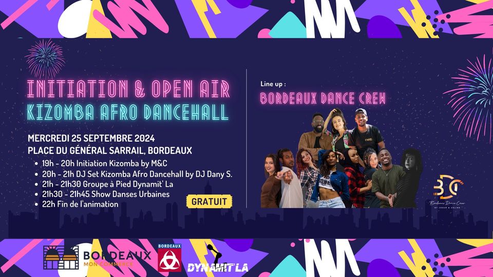 Événement Gratuit : Initiation & Open Air Kizomba, Afro, Dancehall