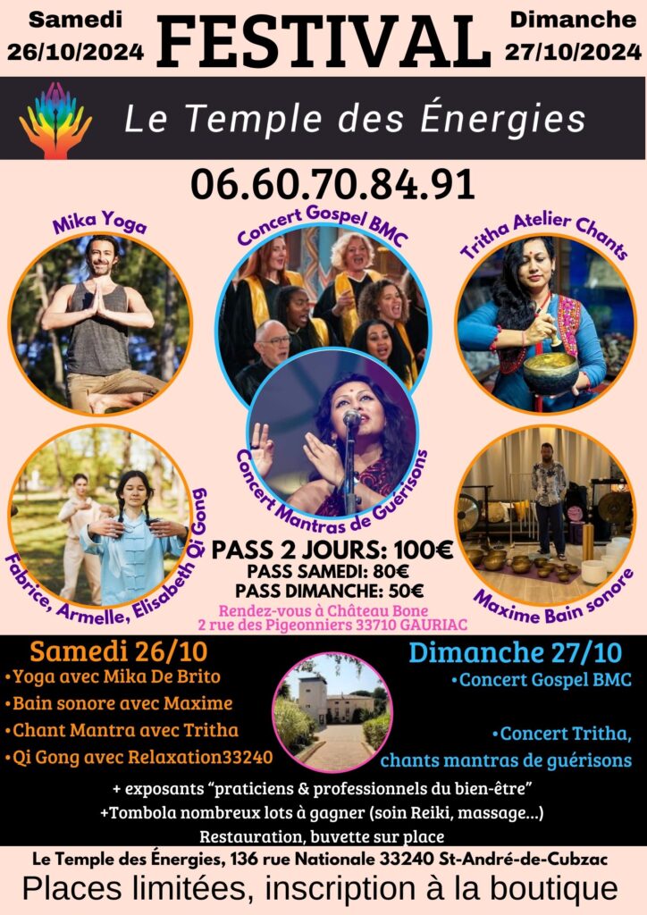 Le Temple des Énergies de Saint-André-de-Cubzac organise son premier festival à Gauriac