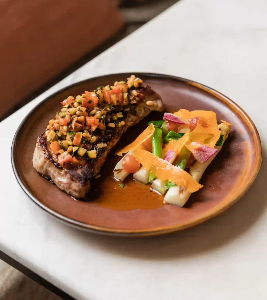 Plat de viande au restaurant à Talence Les Petits Caprices