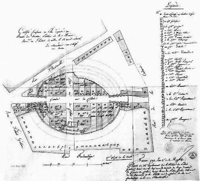 Lotissement du Palais Gallien par la mairie de Bordeaux en 1793
