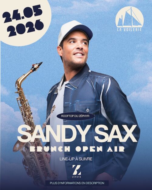 L'affiche du Brunch open Air met en avant Sandy Sax, le guest de la journée.