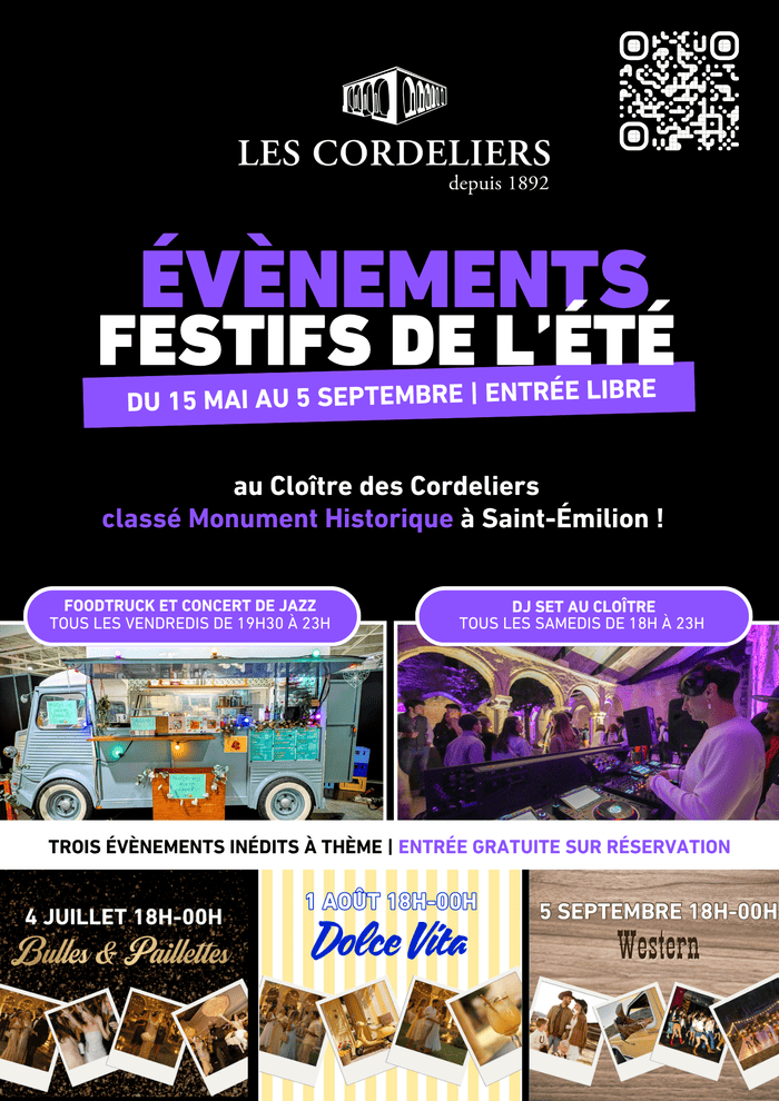 Le Cloître des Cordeliers accueille 3 grosses soirée dont une a thème soirée Gatsby pour une nuit. 